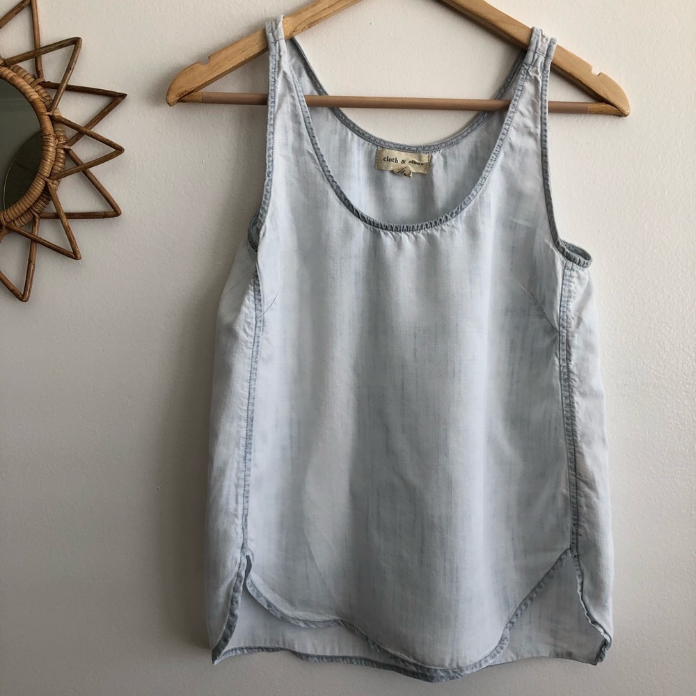 cloth & stone Light Blue Chambray Tank Top